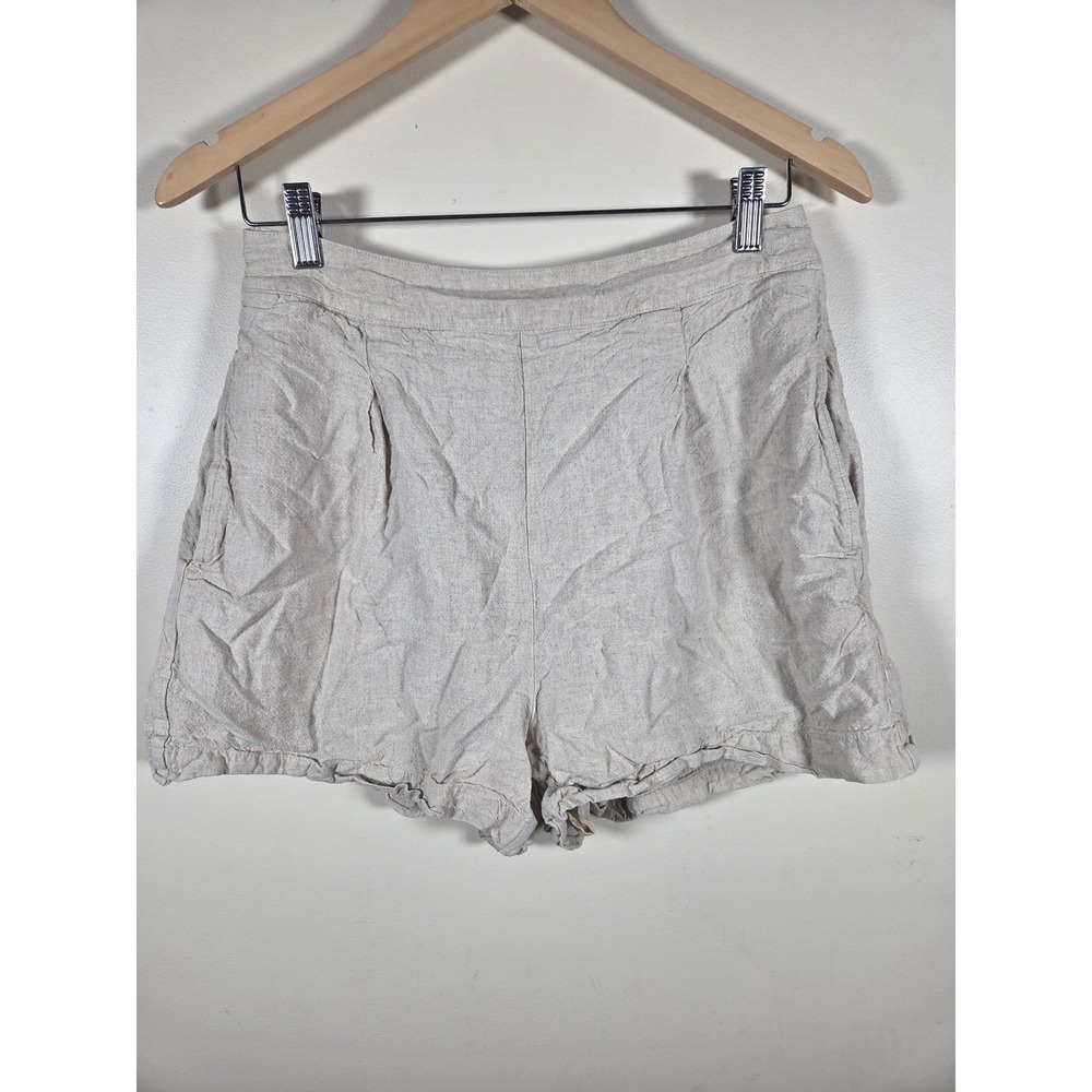 Madewell Linen Blend Shorts Women Medium Beige Pleated 2025 Coastal Minimalist